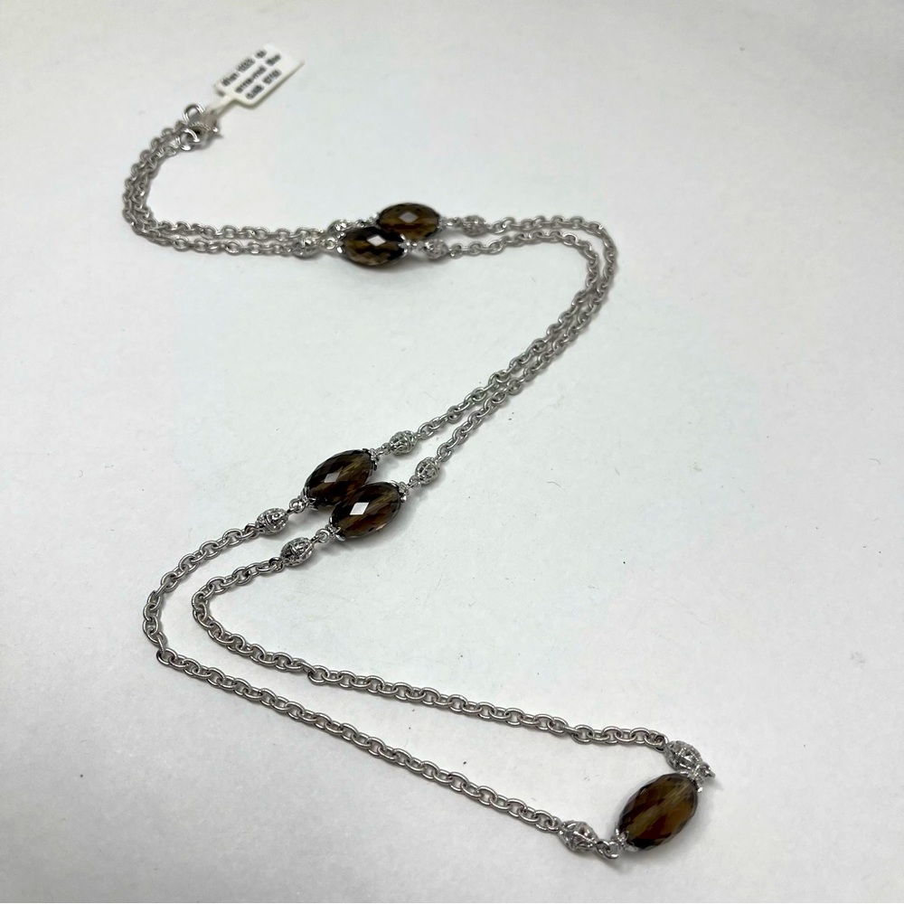 Gabriel & Co. Sterling silver and Smokey Topaz Necklace